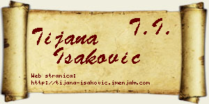 Tijana Isaković vizit kartica